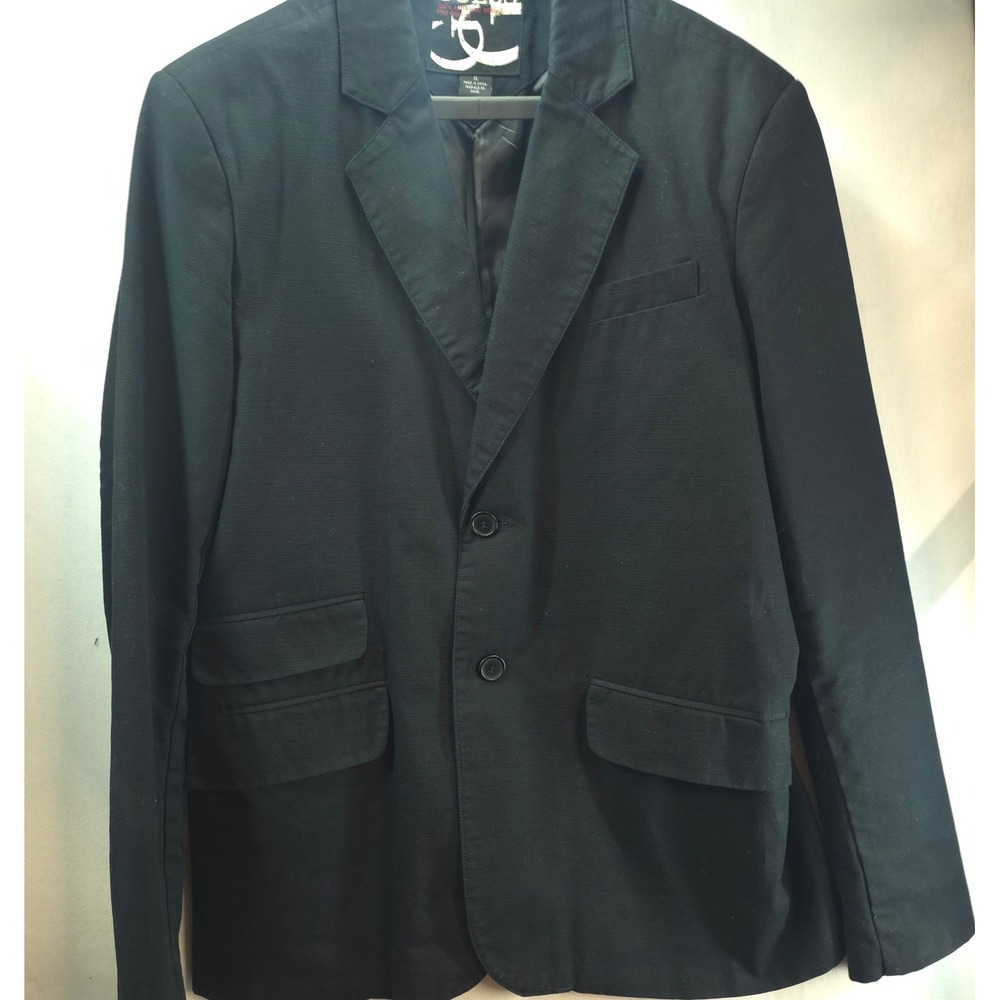 Vintage GUESS Mens Black Two Button Blazer Sport Coat Jacket XL VTG 1990s